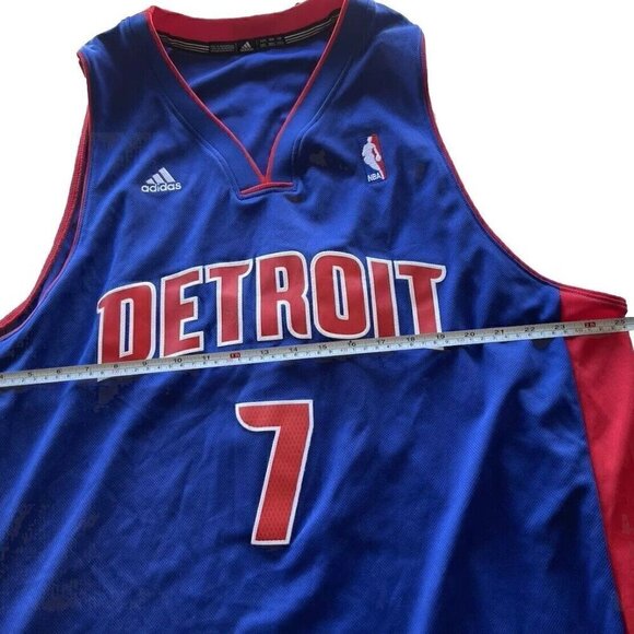 DETROIT PISTONS Adidas BRANDON KNIGHT #7 Blue Jersey NBA Men’s Sz 2XL SIGNED NWT - Picture 5 of 15